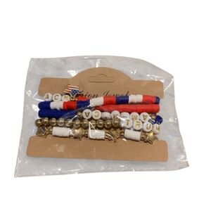 Patriotic Beaded Bracelets Set